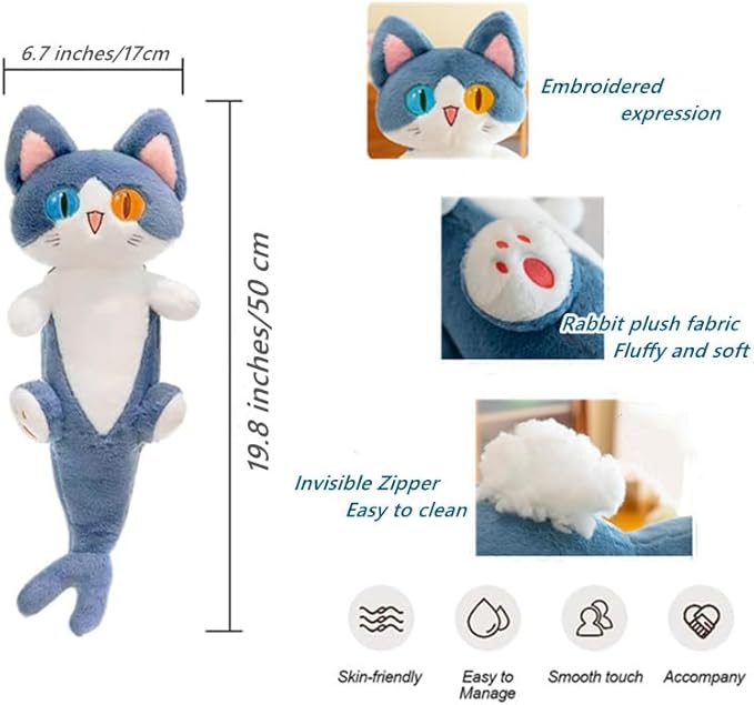 JOSON Cute Plush Shark Toy, Soft Cartoon Shark cat Filled Animal Pillow, Suitable for Birthday for Boys and Girls (19.8 inches)
