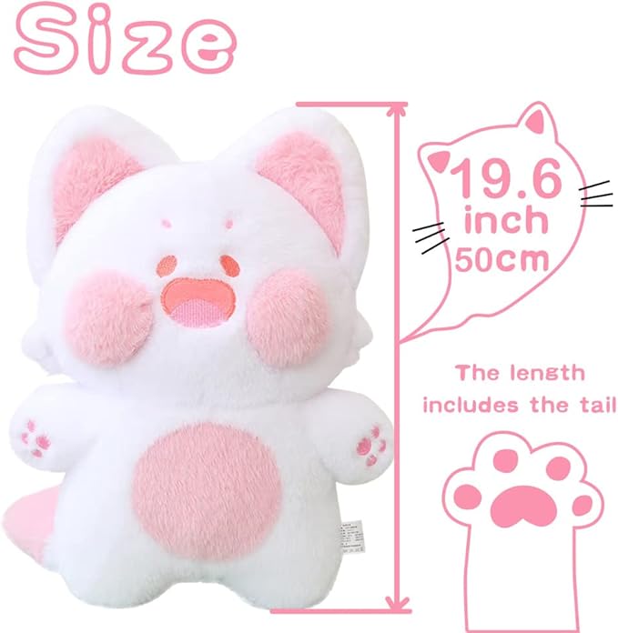 Galatee Cute Cat Plush Toy Cat Stuffed Animal Plush Soft Cat Plushie Pillow Gifts for Adults and Kids(19.6" Pink)