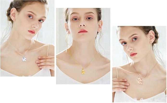 Flower Cremation Ashes Jewelry Cremation Necklace Memorial Locket for Ashes Keepsake Urn Pendants for Women/Men