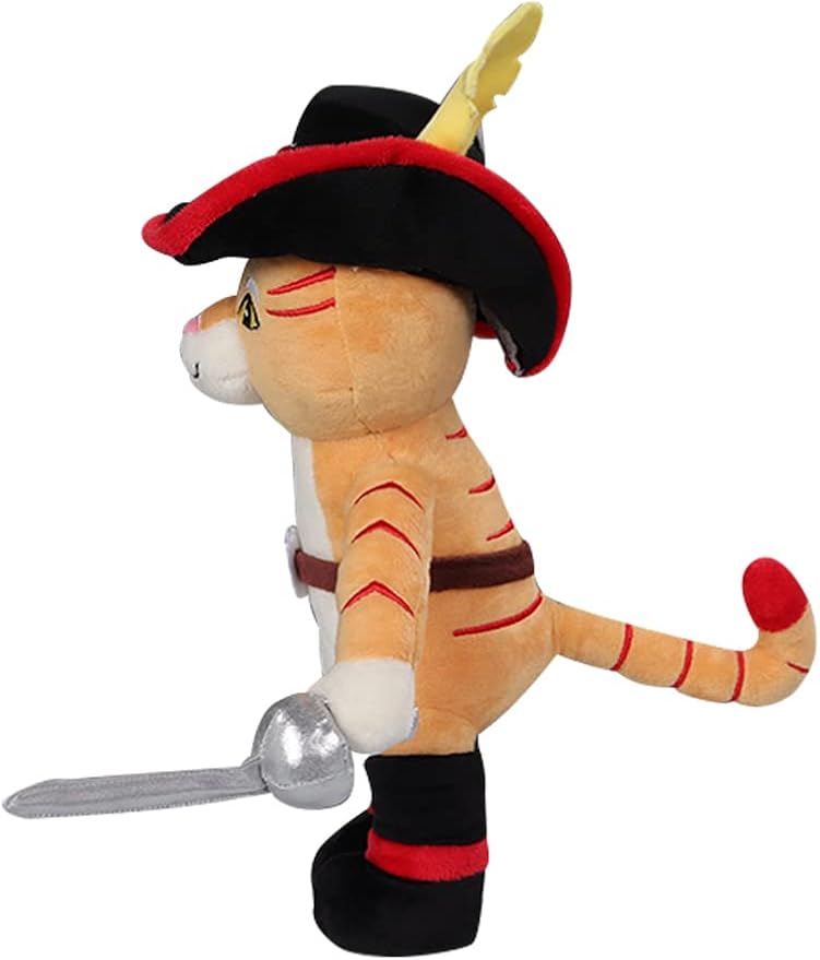 Feeriay Puss Plush Toy 12.2 in Cat Stuffed Animal Plushie Doll Puss Figure Pillow for Kids Gifts