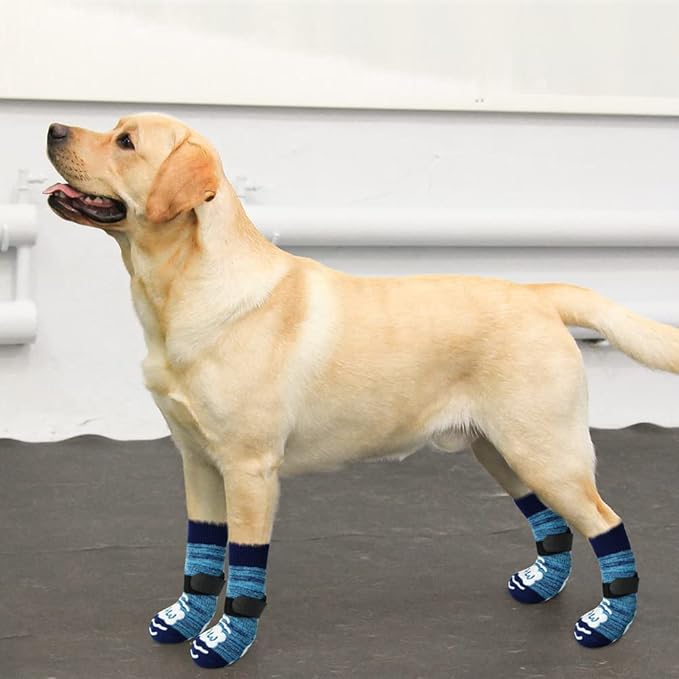 BEAUTYZOO Anti-Slip Dog Socks,Dog Shoes for Hot/Cold Pavement,Paw Protectors with Grips 3 Pairs for Puppy Small Medium Large Senior Old Dogs,Dog Socks to Prevent Licking and Hardwood Floor Protection