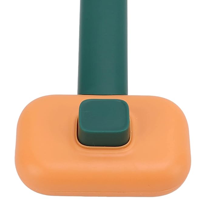 Dog Hair Brush, Self Cleaning Slicker Brush for Pets Cats Dogs Gentle Round Head Soft Needle Removes Floating Hair Comfortable Grip ABS Material 9 x 18cm (Orange Green)