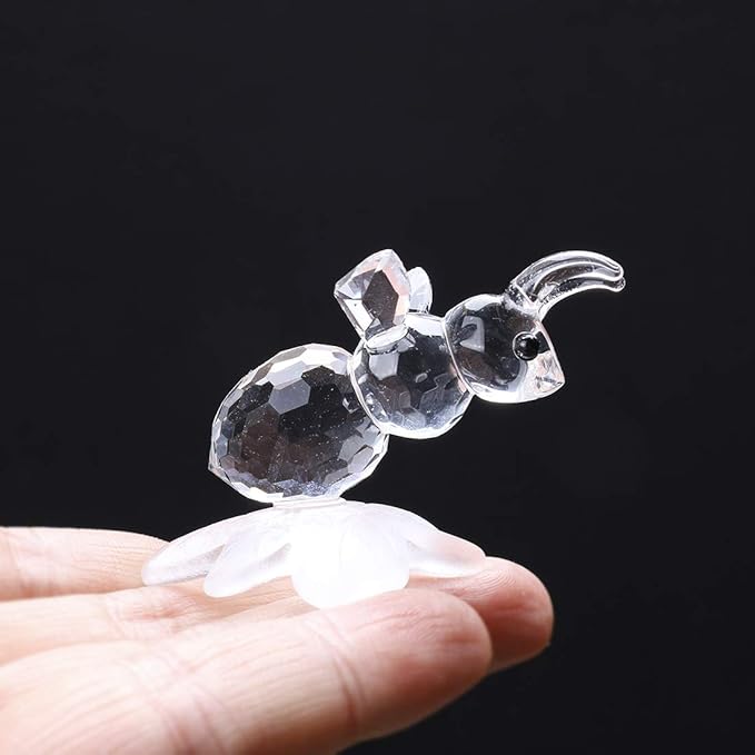 H&D HYALINE & DORA Crystal Bee Animal Figurine Mini Glass Animal Statue