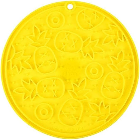 P.L.A.Y. Enrichment Feeding Lick Mat for Dogs & Cats - ZoomieRex EverLick, Great for Puppies & Small, Medium, Large Dog - Alleviate Boredom, Slow Feeder for Meal or Treats, Dishwasher Safe (Yellow)