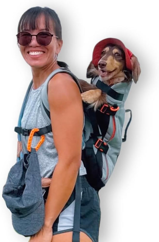 Maxine One Medium Dog Carrier by Little Chonk | Dog Backpack Carrier for Medium Sized Breeds | Adjustable Front Facing Pet Carrier for Travel | Dog Hiking Backpack (Chonkcrete Gray)