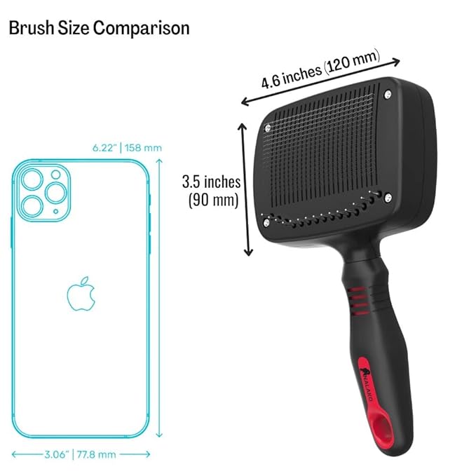 Self-Cleaning Dog Slicker Brush & Undercoat Rake – Professional Deshedding Tool for Medium & Long Hair, Double-Coated Dogs