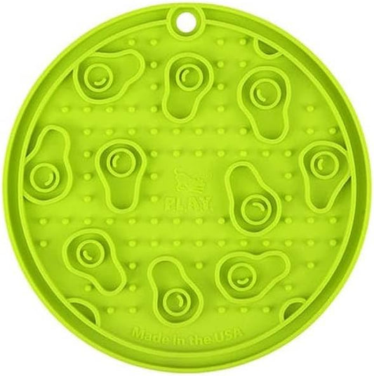 P.L.A.Y. Enrichment Feeding Lick Mat for Dogs & Cats - ZoomieRex EverLick, Great for Puppies & Small, Medium, Large Dogs - Alleviate Boredom, Slow Feeder for Meal or Treats, Dishwasher Safe (Green)