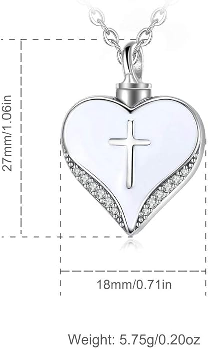 EUDORA Sterling Silver Urn Necklace for Ashes for Women Men, Ash Pendant for Human Cat Dog Ashes, Necklace for Ashes of Loved One Dad Mom Papa Pet Cremation Souvenir Jewelry for Funeral, 20inch