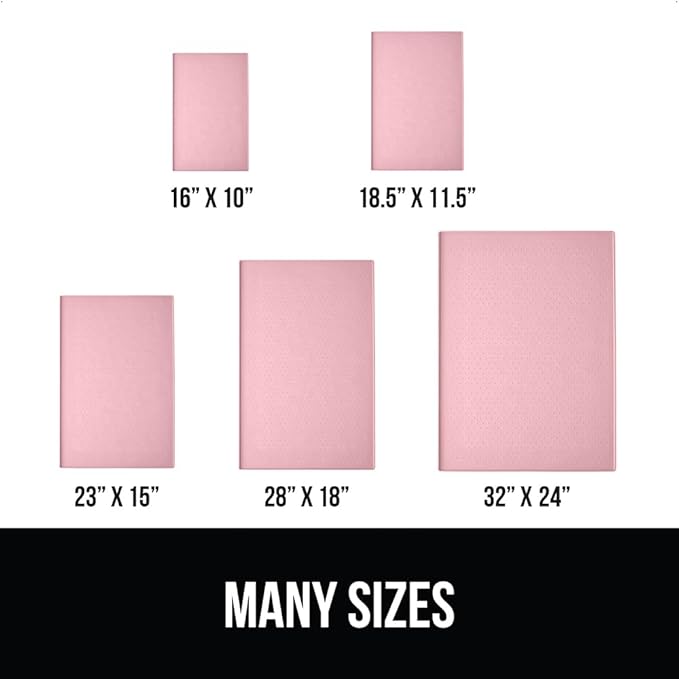 GORILLA GRIP 100% Waterproof Raised Edge BPA Free Silicone Pet Feeding Mat, Dog Cat Food Mats Contain Spills Protects Floors, Placemats for Cats and Dogs Water Bowl, Pets Accessories 28x18 Pink