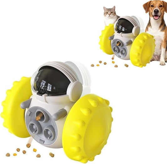 Interactive Dog Toys & Treat Dispenser for Small, Large Dogs - Enrichment Toy, Mental Stimulation Toys to Keep Them Busy and Prevent Boredom (Yellow)