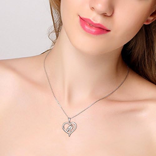 FLYOW Elephant Necklace Cat Necklace Bunny Neklace Horseshoe Necklace Blue Jay Necklace Sterling Silver Animal Necklaces for Women