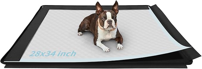 Dog Pee Pad Holder, Puppy Pad Holder, 14 Powerful Magnetic Clips, Indoor Dog Potty, Oxford Cloth Material, Fit 34x28 Pad, Black