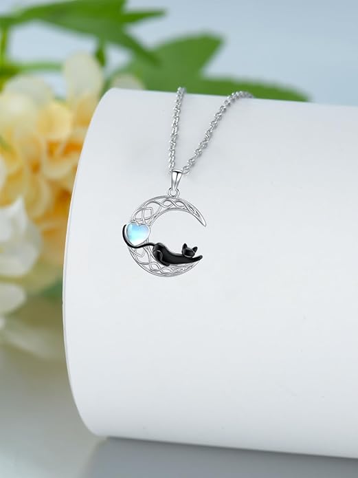 Dorunmo Animal Necklace 925 Sterling Silver Owl/Sloth/Axolotl/Dolphin Necklace Celtic Knot Pendant Birthday Anniversary Animal Jewelry for Women Friends Animals Lover