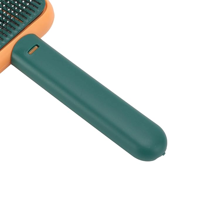 Dog Hair Brush Self Cleaning Slicker Brush Gentle Round Head Soft Needle Pet Grooming Tool For Cats Dogs Removes Floating Hair Massages Skin ABS Material 9 x 18cm (Orange Green)