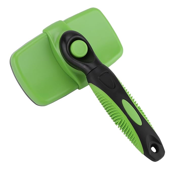 Self Cleaning Pet Slicker Brush, Professional Dog Cat Grooming Tool, Retractable for Easy Hair Removal, Gentle Massage Brush for Long Short Thick Curly Hair with Non - Sli