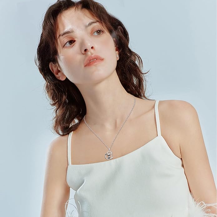 Dog/Paw Print/Infinity Necklace for Women 925 Sterling Silver Heart Dogs Pendant Necklaces Jewelry Christmas Birthday Gifts for Dog Lovers Friends