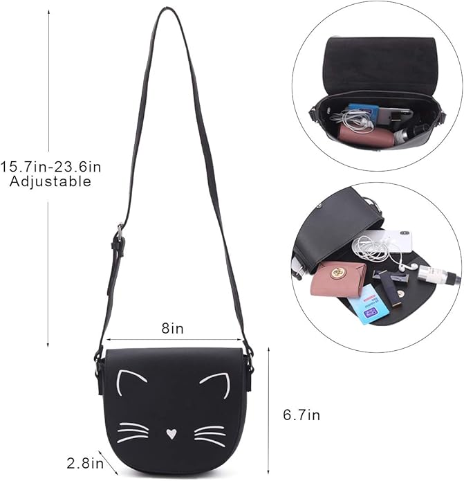 Gladdon Crossbody Bags for Teen Girls Small Fashion Preteen Purses Cat Birthday Gift for Girl