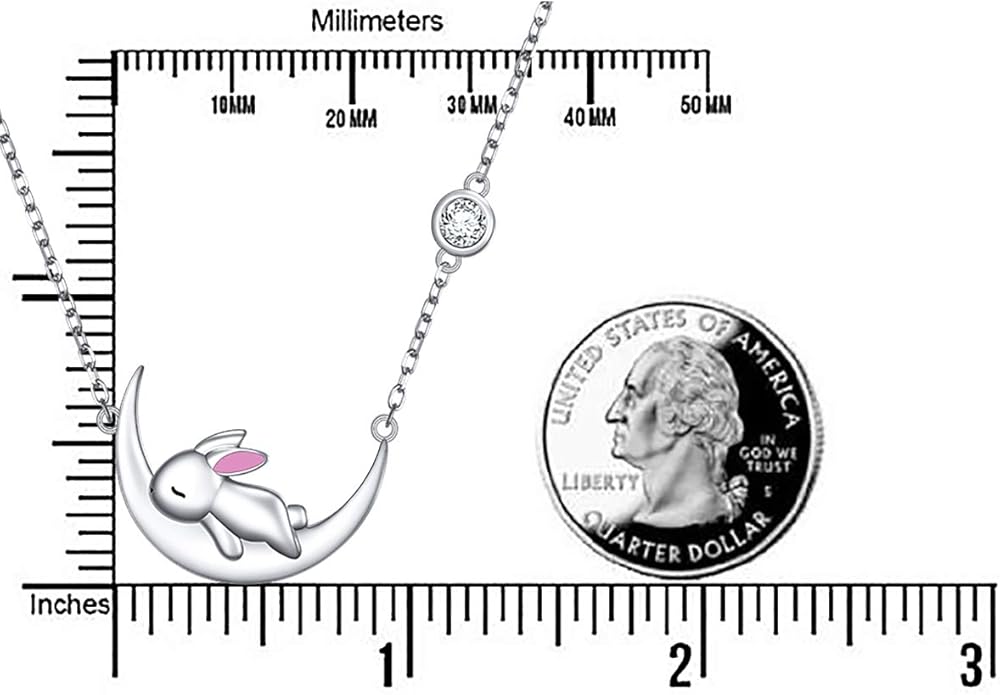 FLYOW 925 Sterling Silver Jewelry Cute Animal Pendant Necklace for Women Birthday Graduation Valentine's Day Gifts
