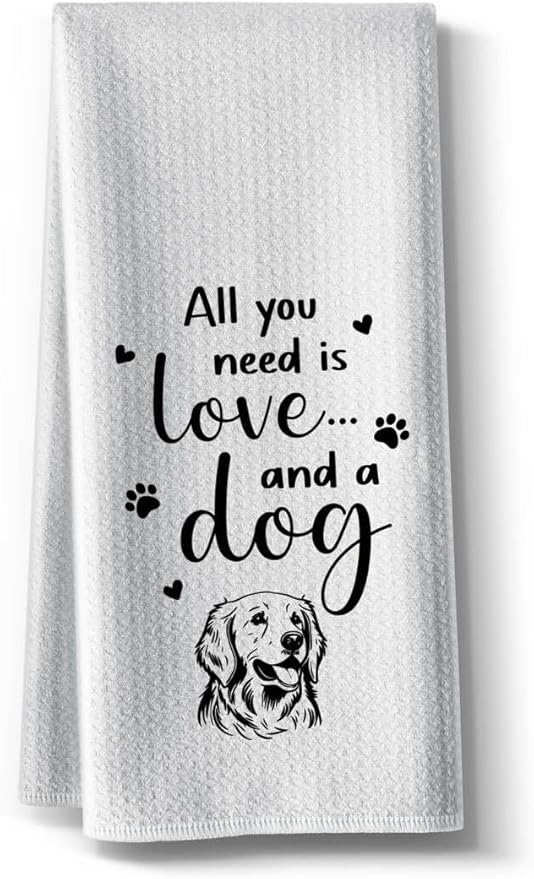 Funny Dog Lover Themed Kitchen Towels,16 x 24Inch Dishcloth,Microfiber Bar Drying Hand Cloth Absorbent Tea Towel,Ideal Gifts for Doggy Owner Mom Hostess Women New Home Housewarming