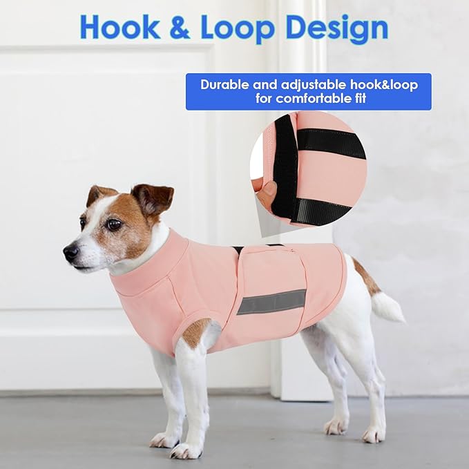 MIGOHI Dog Anxiety Relief Coat,Comfort Anxiety Vest for Dogs,Adjustable Dog Anxiety Calming Wrap for Fireworks,Thunderstorm,Travel,Separation,Anxiety Jacket for Medium Dogs,M,Pink