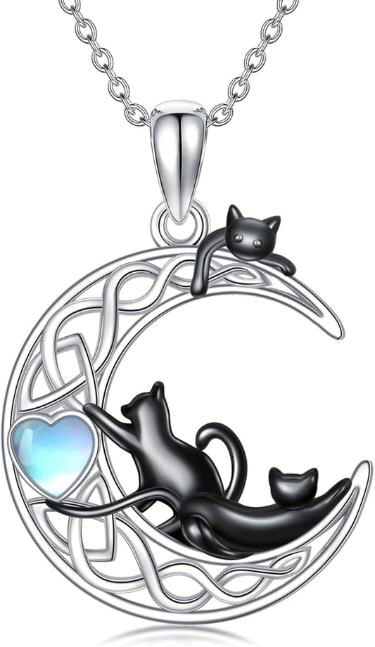 Dorunmo Animal Necklace 925 Sterling Silver Owl/Sloth/Axolotl/Dolphin Necklace Celtic Knot Pendant Birthday Anniversary Animal Jewelry for Women Friends Animals Lover