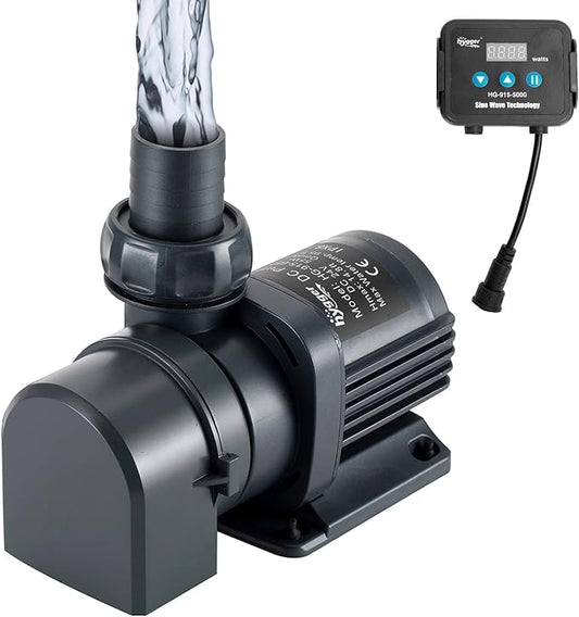 Hygger 1350GPH Quiet Submersible and External 24V Water Pump, with Controller (30%-100% Settings), Powerful Return Pump for Fish Tanks, Aquariums, Ponds, Fountains, Sump, Hydroponics (40W, 13.1ft)