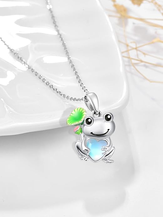 Dreamboat Moonstone Animal Pendant Necklace for Women 925 Sterling Silver Cute Animals Jewelry Gifts