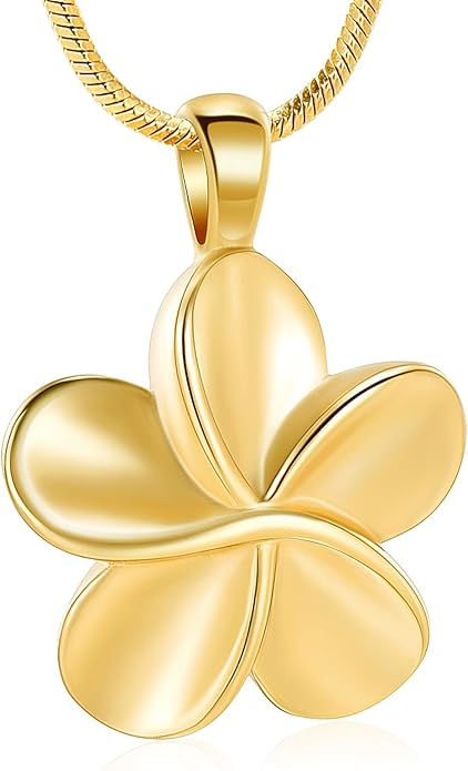 Flower Cremation Ashes Jewelry Cremation Necklace Memorial Locket for Ashes Keepsake Urn Pendants for Women/Men