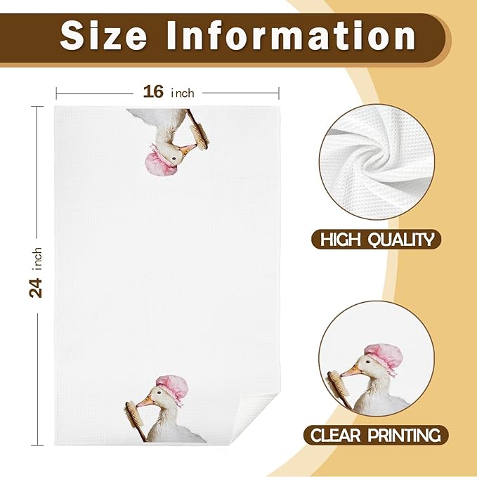 Goose Bathroom Hand Towels, Goose Gifts Decorative Hand Towels for Bathroom Decor, Funny Farm Animal Kitchen Dish Towels, 16x24 Inch