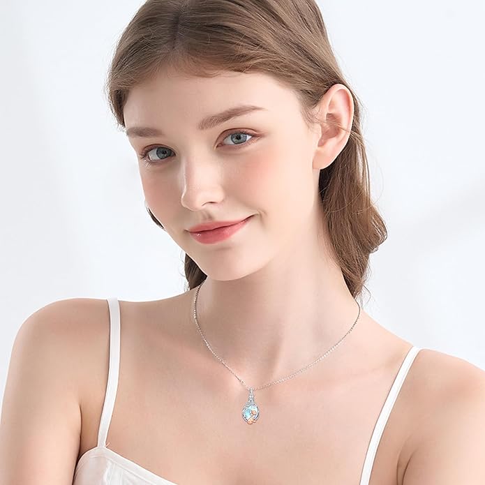 JUSTKIDSTOY Dog/Cat/Hummingbird Urn Necklace for Ashes S925 Sterling Silver Heart Cremation Jewelry Keepsake Memorial for Women