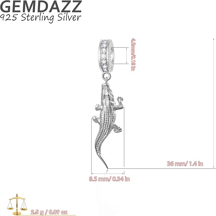 GEMDAZZ Animal Theme Charms in 925 Sterling Silver, Cute 3D Polar Bear, Frog, Cicada, Ladybug, Bee, Dragonfly Beads fit European Women Bracelet, Gift for Birthday/Christmas/Friends/Mom/Lover