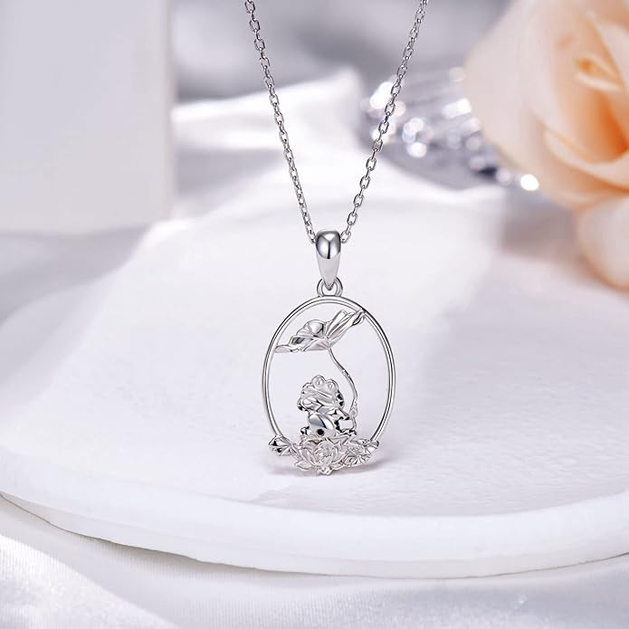 Highland Cow/Unicorn/Turtle/Moon Fairy/Axolotl/Owl/Mermaid/Cat/Cat and Girl/Frog/Wolf Necklace 925 Sterling Silver Animal Necklace Animal Jewelry Gifts for Women