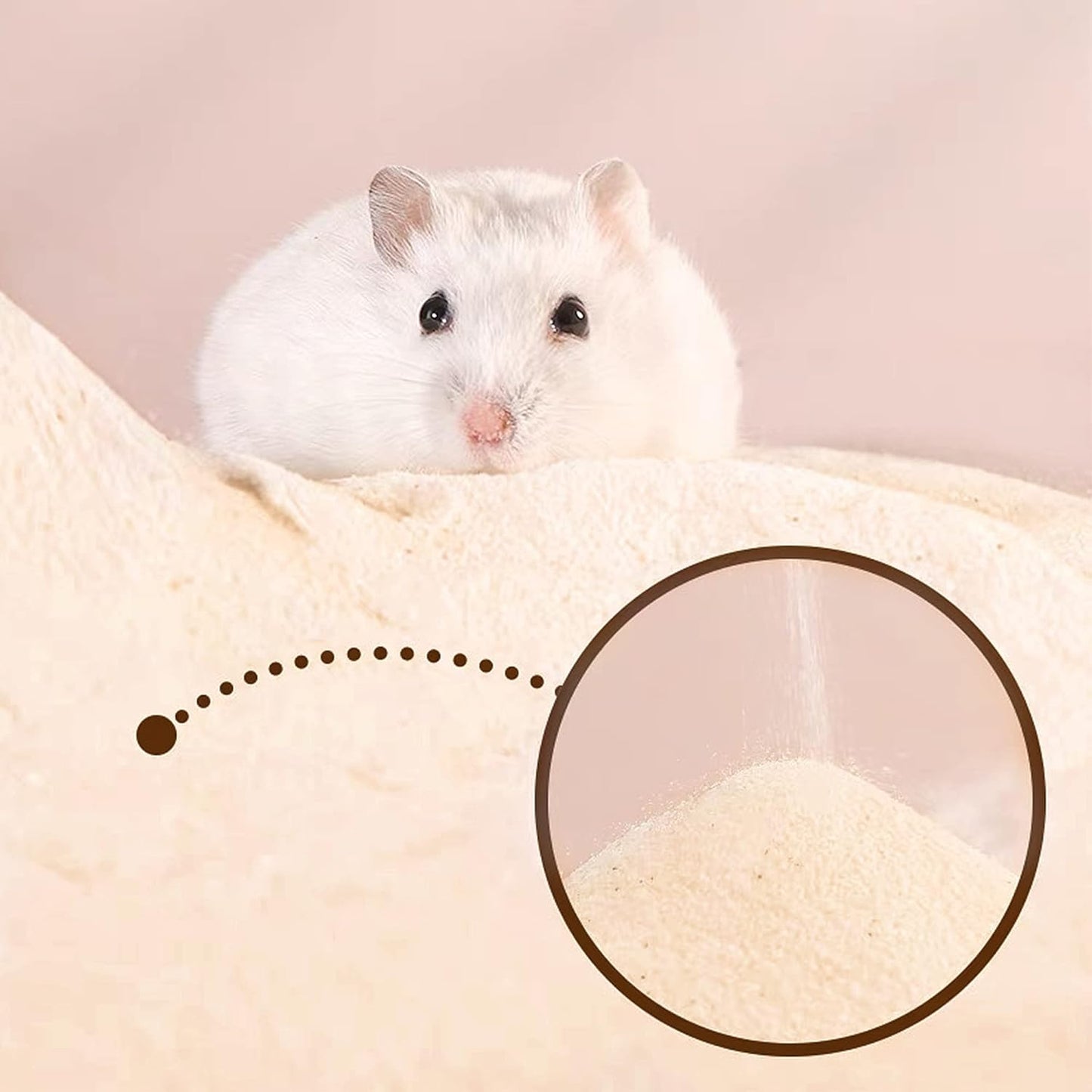 DR.DUDU Hamster Bath Sand, 6.6lb Dust Free Desert Sand or Potty Litter Sand for Hamster Chinchillas Gerbil Syrian Mice Small Animals (Beige)