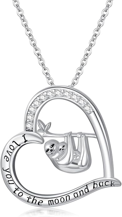 Dorunmo Animal Necklace 925 Sterling Silver Owl/Sloth/Axolotl/Dolphin Necklace Celtic Knot Pendant Birthday Anniversary Animal Jewelry for Women Friends Animals Lover