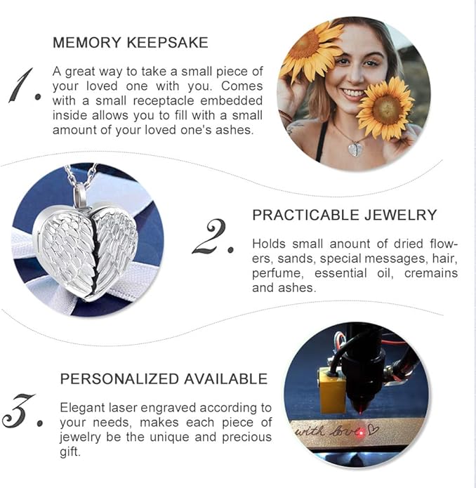 EUDORA Sterling Silver Urn Necklace for Ashes for Women Men, Ash Pendant for Human Cat Dog Ashes, Necklace for Ashes of Loved One Dad Mom Papa Pet Cremation Souvenir Jewelry for Funeral, 20inch