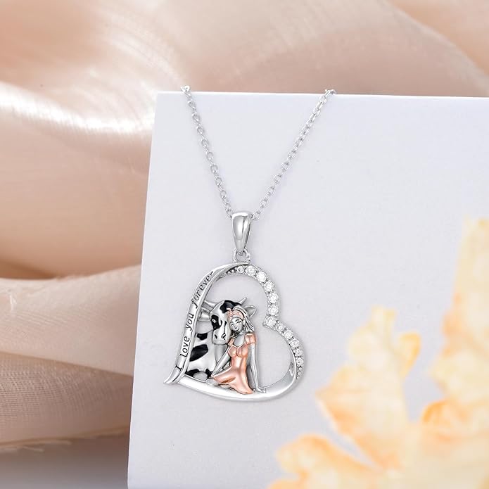 Horse/Bunny/Dog/Cat Necklace 925 Sterling Silver Women with Animal Pendant Necklace Jewelry Gifts for Women Animal Lovers