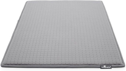 Paw Inspired Cooling Orthopedic Crate Pad for Dogs and Cats, Washable Memory Foam Dog Cooling Mat (35x22 Inch Medium/Large Size for 36 Inch Kennel, Gray)