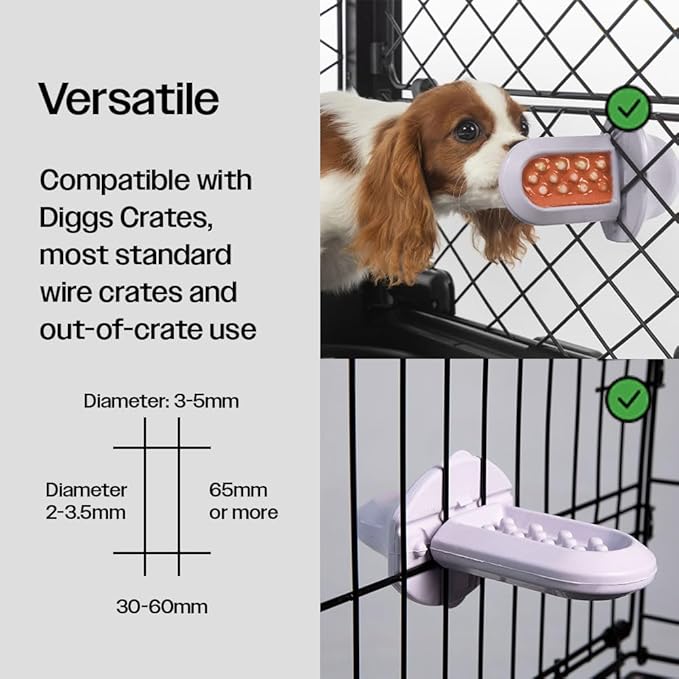 Diggs Groov Crate Training Aid for Puppies and Nervous Dogs – Calming Lick Mat for Crate Training & Separation – Puppy Enrichment Toy with Freezer Shell – BPA-Free – (Blush)