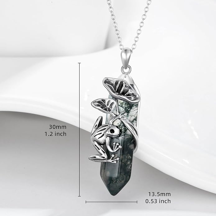 Frog Necklace 925 Sterling Silver Frog Pendant Birthstone Quartz Jewelry Gift for Women s Mom