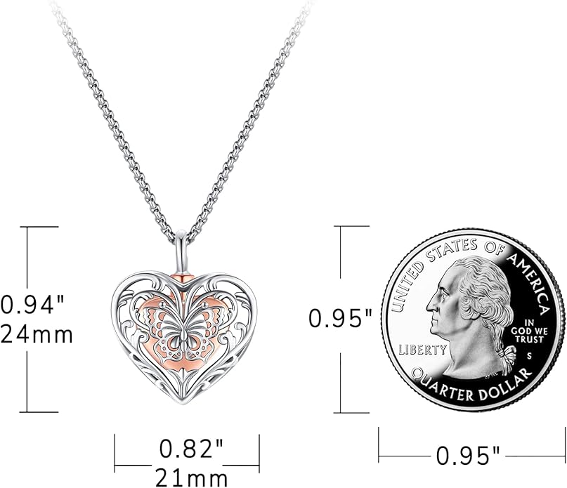 Eusense Cremation Jewelry for Ashes Urn Necklace to Put Ashes In 925 Sterling Silver Memorial Pendant Heart Urn Necklaces for Ashes Necklace for Women Men