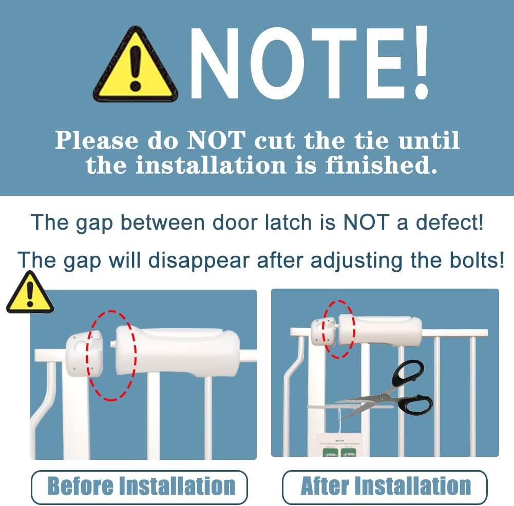 Extra Wide Baby Gate 34-38.5 Inch Wide with Pressure Mounted Extention Kit Walk Through Pet Gate Safety Child Gate for Stairs Doorways Kitchen Living Room