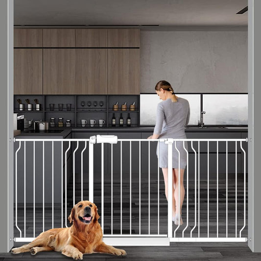 Extra Wide Large Baby Gate 67-71.5 Inch Automatic Close Pet Dog Gates for Stairs Doorways Pressure Mount Child Safety Gate for Walk Through Kids or Pets