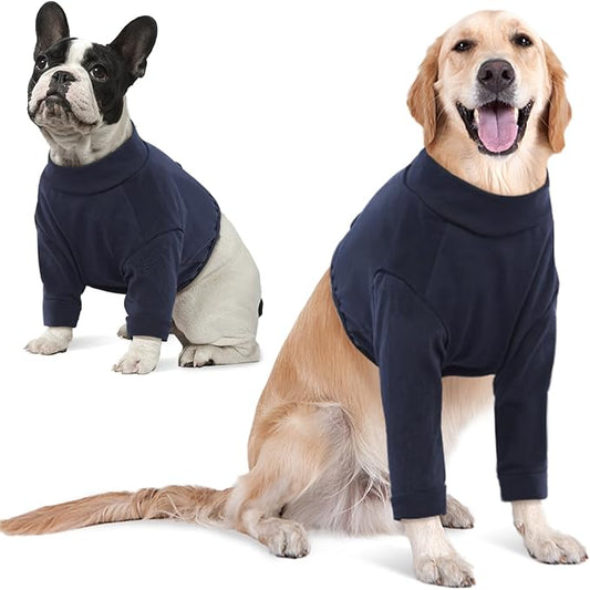 IDOMIK Dog Recovery Suit, Dog Surgery Recovery Suit Front Legs, Comfy Joint Leg Sleeves After Surgery, Elbow Braces Protector for Leg Injuries & Joint Pain, Cone Collar Alternatives,Navy,3XL
