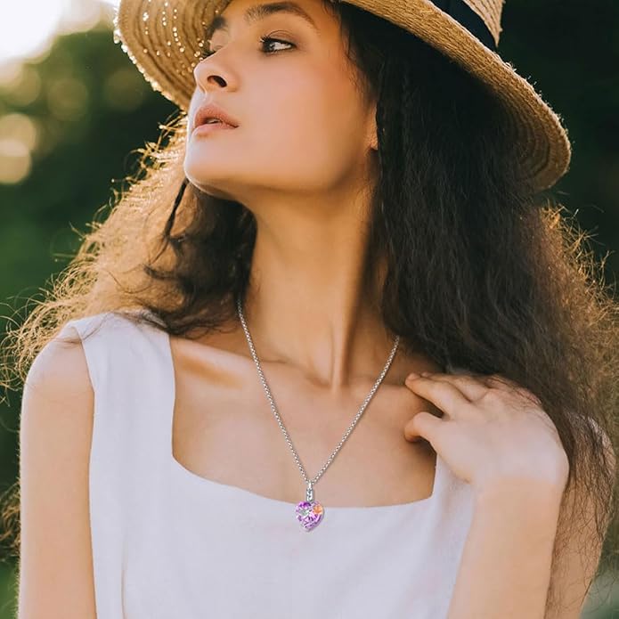 EUDORA Sterling Silver Urn Necklace for Ashes for Women Men, Ash Pendant for Human Cat Dog Ashes, Necklace for Ashes of Loved One Dad Mom Papa Pet Cremation Souvenir Jewelry for Funeral, 20inch