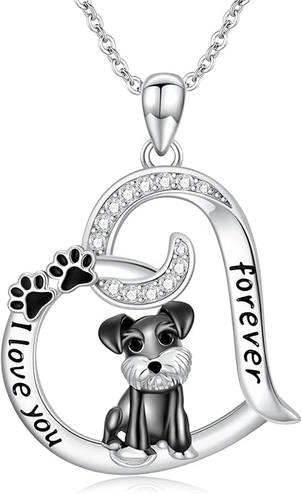 Dog/Paw Print/Infinity Necklace for Women 925 Sterling Silver Heart Dogs Pendant Necklaces Jewelry Christmas Birthday Gifts for Dog Lovers Friends