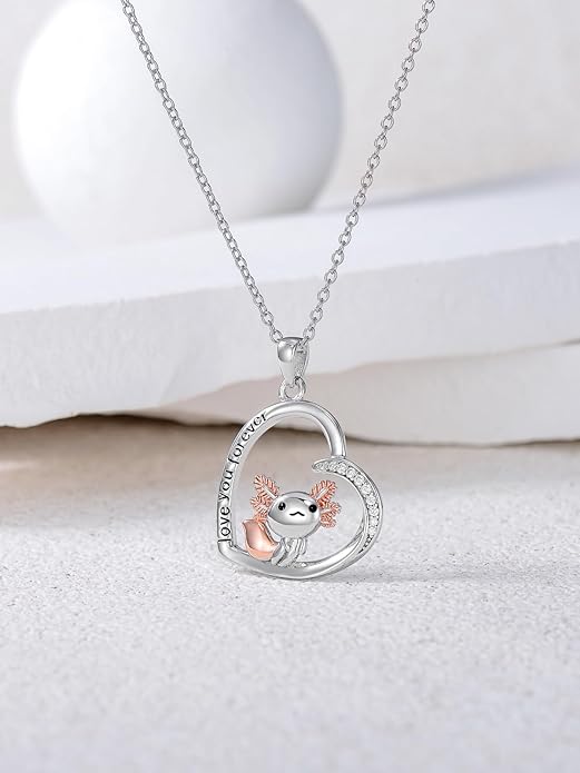 Dorunmo Animal Necklace 925 Sterling Silver Owl/Sloth/Axolotl/Dolphin Necklace Celtic Knot Pendant Birthday Anniversary Animal Jewelry for Women Friends Animals Lover