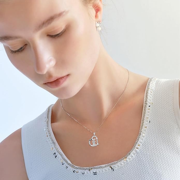 Dog/Paw Print/Infinity Necklace for Women 925 Sterling Silver Heart Dogs Pendant Necklaces Jewelry Christmas Birthday Gifts for Dog Lovers Friends