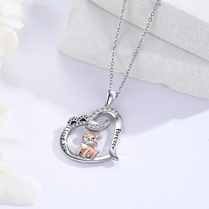 Dog/Paw Print/Infinity Necklace for Women 925 Sterling Silver Heart Dogs Pendant Necklaces Jewelry Christmas Birthday Gifts for Dog Lovers Friends