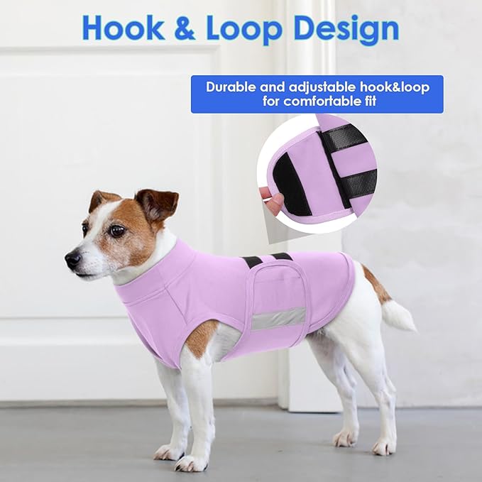 MIGOHI Breathable Dog Anxiety Calming Vest,Dog Firework Anxiety Relief Vest,Dogs Stress and Anxiety Relief Coat,Anxiety Vest for Large Dogs,XL,Lightpurple