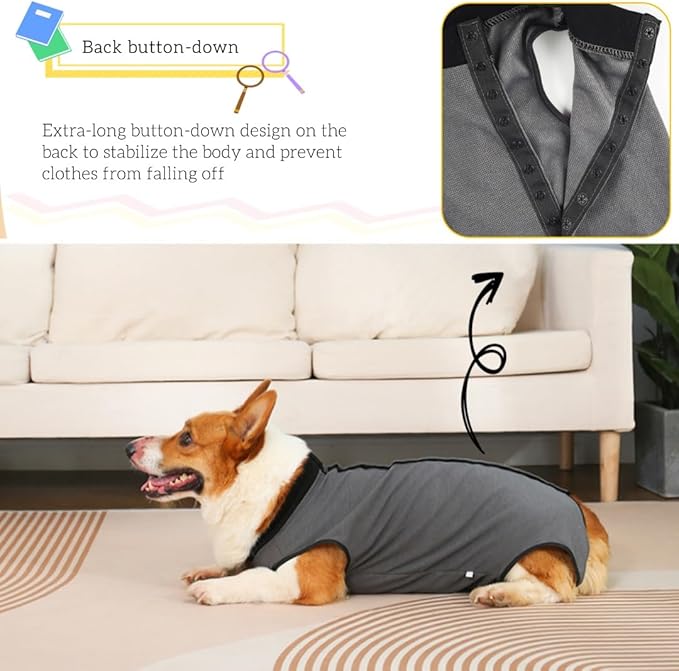 Dog Surgery Recovery Suit,Abdominal Surgical Suit for Dogs,Recovery Suit for Dogs,Prevent Licking Surgical Wound Dog Cone Alternative Blue S